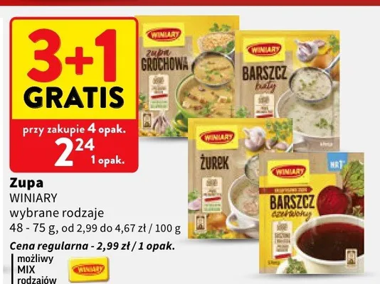 Zupa Winiary wybrane rodzaje promocja w Intermarche