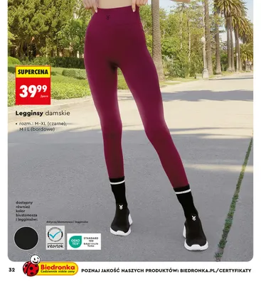 Legginsy damskie, 2 kolory promocja w Biedronka