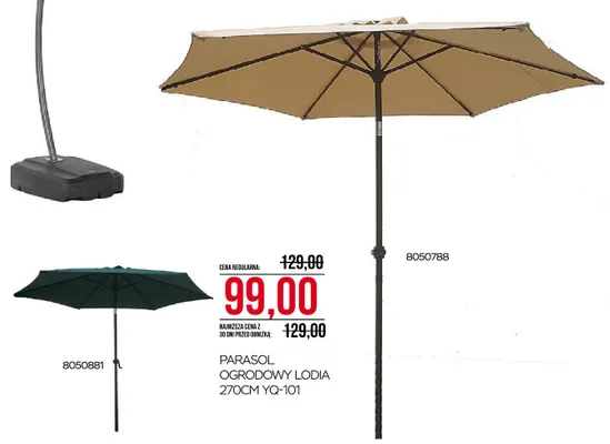 Parasol ogrodowy Lodia 270 cm YQ-101 promocja w Abra Meble