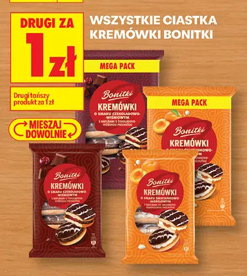 Ciastka kremówki o smaku śmietankowo-morelowym Bonitki promocja w Biedronka