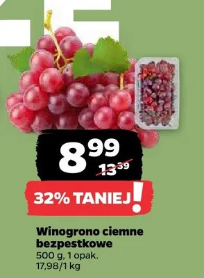 Winogrono ciemne bezpestkowe promocja w Netto