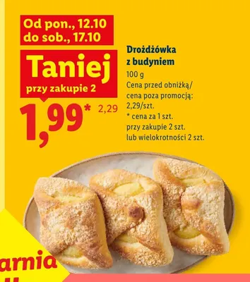 Drożdżówka z budyniem promocja w Lidl