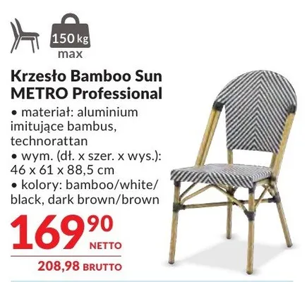 Krzesło Bamboo Sun METRO Professional promocja w Makro