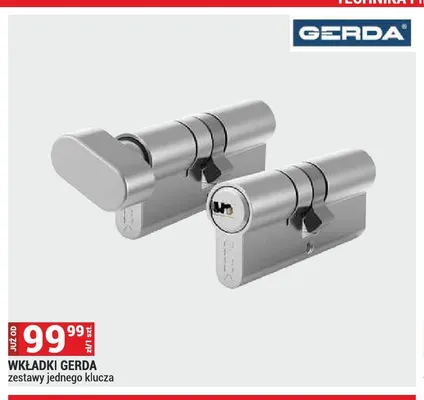 Wkładki Gerda zestawy jednego klucza promocja w Merkury Market