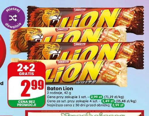 Baton Lion White promocja w Dino