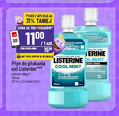 Płyn do płukania ust Listerine Cool Mint promocja w POLOmarket
