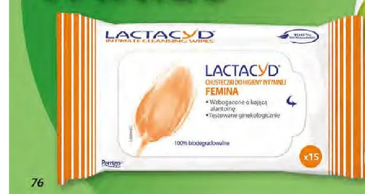 Chusteczki do higieny intymnej Lactacyd Femina promocja w Dino