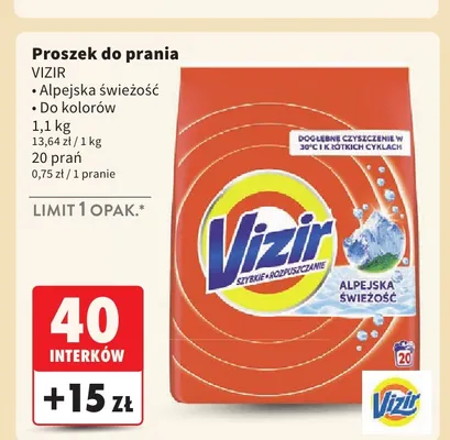 Proszek do prania Vizir Alpejska świeżość promocja w Intermarche