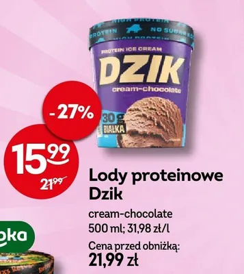 Lody proteinowe cream-chocolate promocja w Żabka