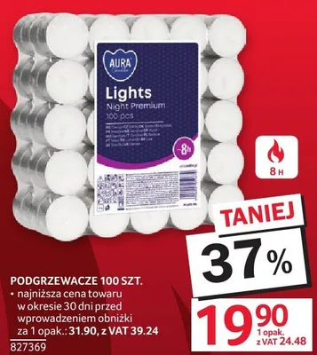 Podgrzewacze Aura Lights Night Premium 100 szt. promocja w Selgros