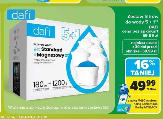 Zestaw filtrów do wody Dafi 6-pak promocja w Carrefour