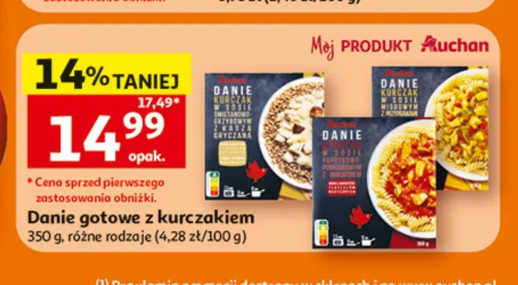 Danie gotowe z kurczakiem Auchan promocja w Auchan