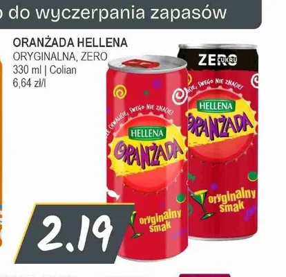 Oranżada Hellena Zero oryginalny smak promocja w Słoneczko