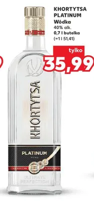 Wódka Khortytsa Platinum 40% alk. promocja w Kaufland