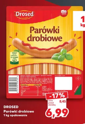 Parówki drobiowe Drosed promocja w Kaufland