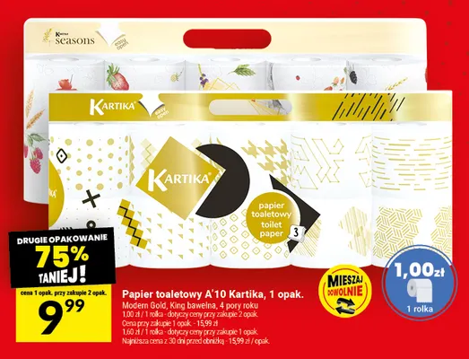 Papier toaletowy 4 pory roku Kartika promocja w Twój Market