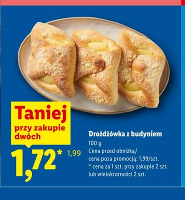 Drożdżówka z budyniem promocja w Lidl