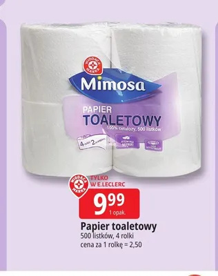 Papier toaletowy Mimosa 4-pak promocja w Leclerc