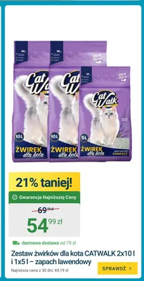 Zestaw żwirków dla kota CATWALK 2x10 l + 1x5 l zapach lawendowy promocja w ERLI
