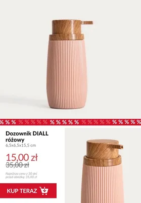 Dozownik Diall różowy 6,5x6,5x15,5 cm promocja w Homla