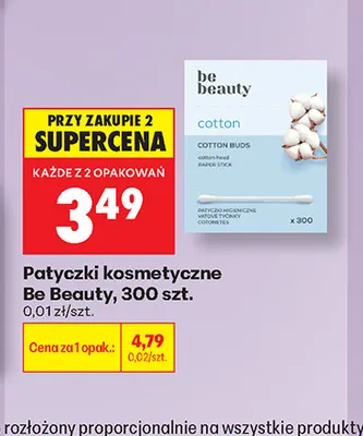 Patyczki kosmetyczne Be Beauty promocja w Biedronka