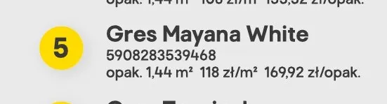 Gres Mayana White 120x60 cm promocja w Castorama