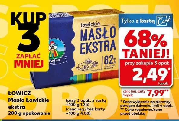 Masło łowickie ekstra promocja w Kaufland