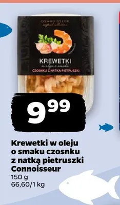 Krewetki w oleju o smaku czosnku z natką pietruszki Connoisseur promocja w Netto