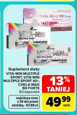 Suplement diety Vita-Min Multiple Sport 40+ Olimp promocja w Carrefour
