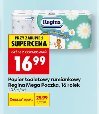 Papier toaletowy rumiankowy Regina Mega Paczka 16-pak promocja w Biedronka
