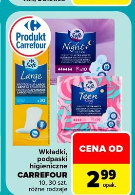 Wkładki, podpaski higieniczne Carrefour promocja w Carrefour Market