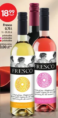 Wino Fresco półsłodkie białe promocja w Żabka