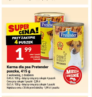 Karma dla psa Pretender puszka z drobiem promocja w Twój Market
