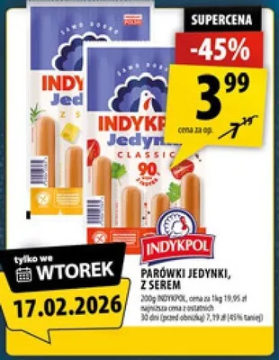 Parowki jedynki, z serem promocja w Arhelan