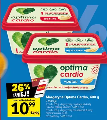 Margaryna Optima Cardio 2 rodzaje promocja w Twój Market