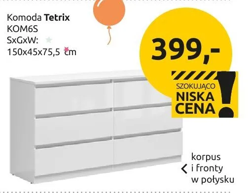Komoda Tetrix KOM6S promocja w Black Red White