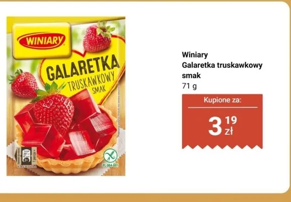Galaretka truskawkowy smak Winiary promocja w Biedronka