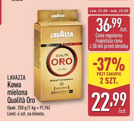Kawa mielona Qualità Oro LAVAZZA promocja w Aldi