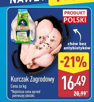 Kurczak chów bez antybiotyków Zagrodowy promocja w Aldi