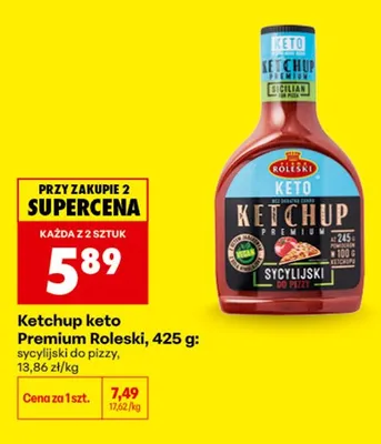 Ketchup keto Premium Roleski sycylijski do pizzy promocja w Biedronka
