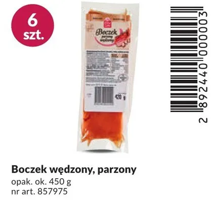 Boczek wędzony parzony promocja w Makro