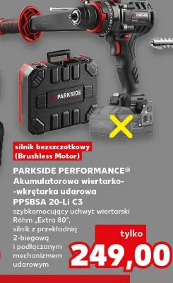 Akumulatorowa wiertarko-wkrętarka udarowa PARKSIDE PERFORMANCE PPSBSA 20-Li C3 promocja w Kaufland