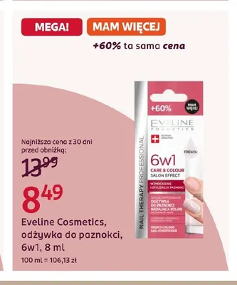 Odżywka do paznokci 6w1 Eveline Cosmetics promocja w Rossmann