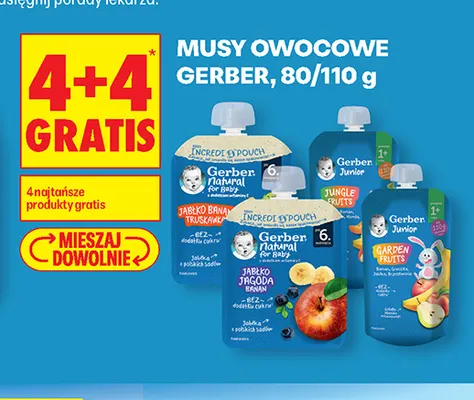 Mus owocowy Gerber Junior Jungle Fruits promocja w Biedronka