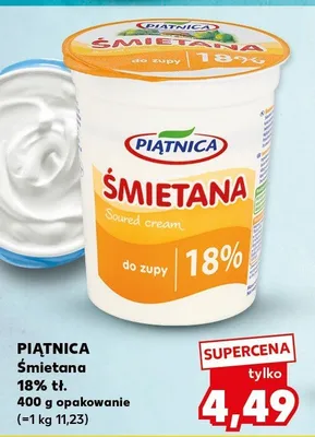 Śmietana 18% tł. promocja w Kaufland