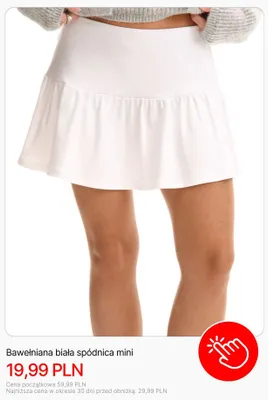 Spódnica bawełniana biała mini Cropp promocja w Cropp