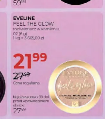 Rozświetlacz w kamieniu Eveline Feel The Glow 02 promocja w Drogerie Jawa
