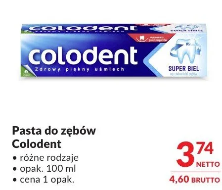 Pasta do zębów Colodent promocja w Makro