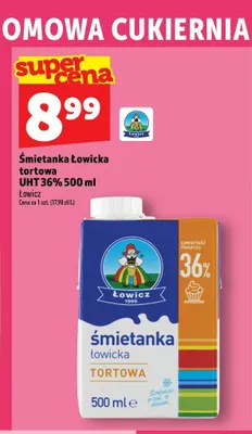Śmietanka Łowicka tortowa UHT 36% promocja w TOPAZ