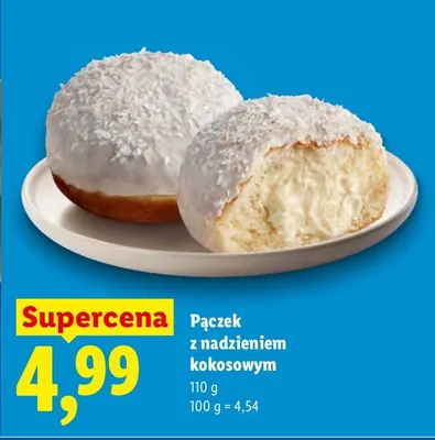 Pączek z nadzieniem kokosowym promocja w Lidl